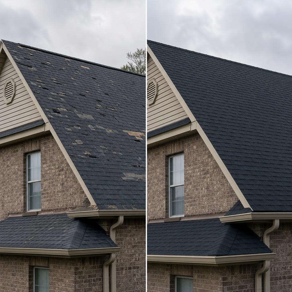 Before and after roof 1