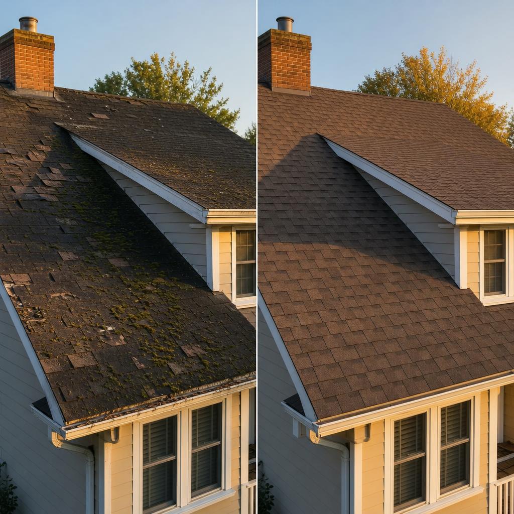 Before and after roof 2
