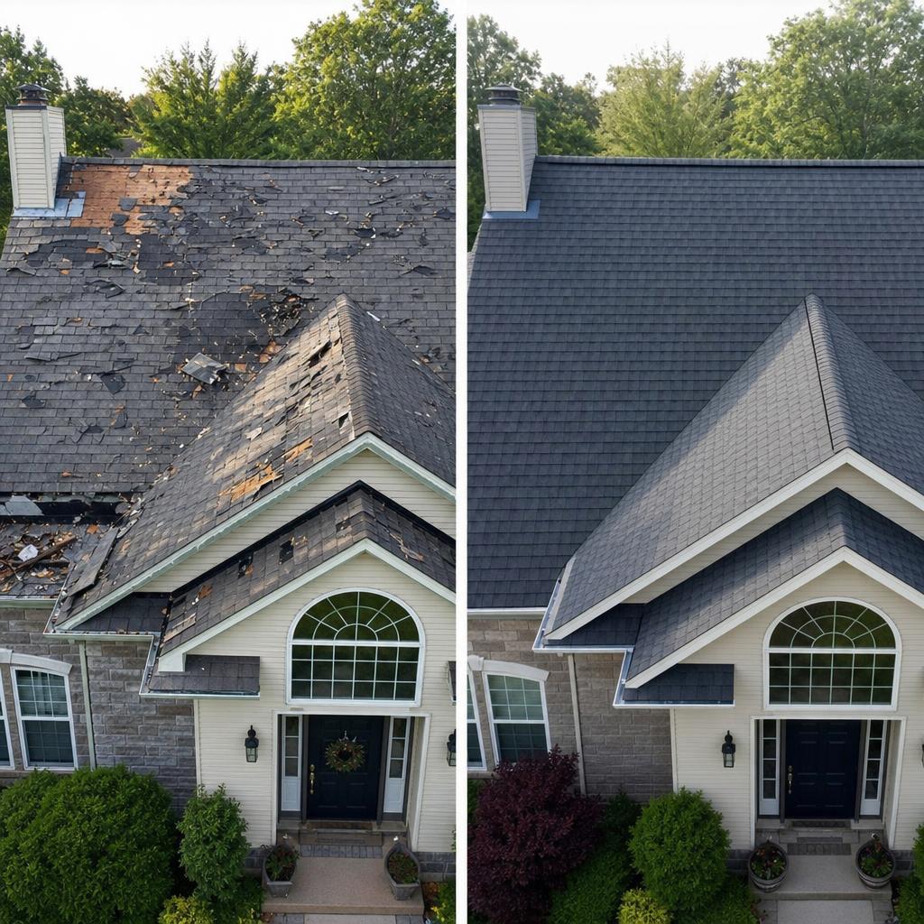 Before and after roof 3